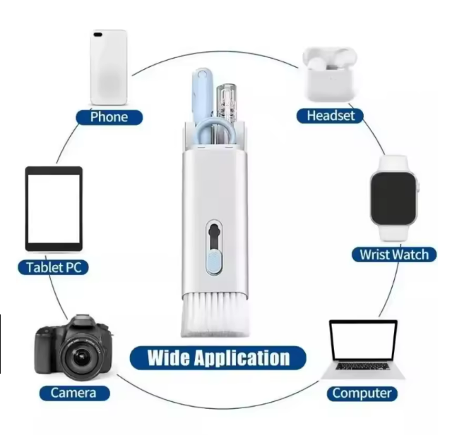 Kit de Curățare 7-în-1 Multifuncțional pentru Dispozitive Electronice-telefon, casti, tastatura, tableta, smartwatch