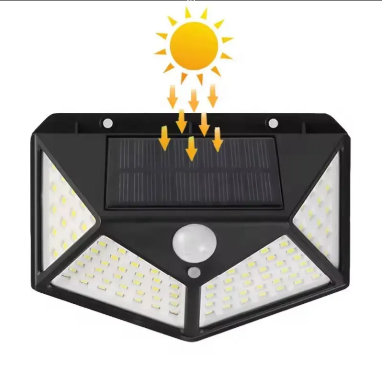 Lampa solara cu senzor miscare 100LED-uri - brizy.ro