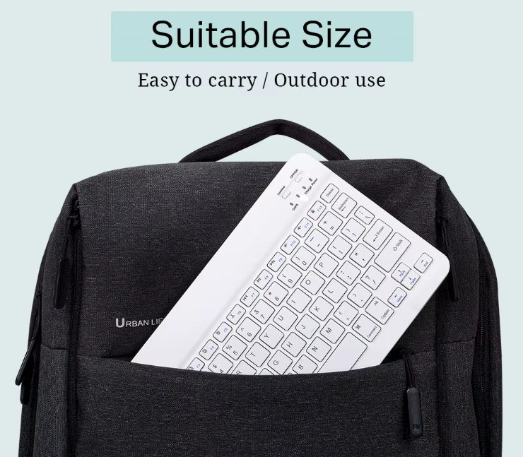Tastatura Bluetooth Slim Portabila Android/iOS/Windows,10', Alba