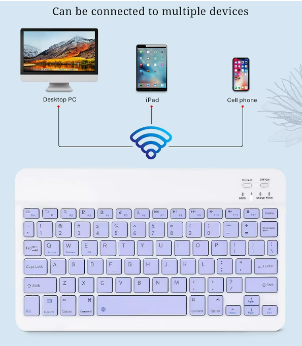 Tastatura Bluetooth Slim Portabila Android/iOS/Windows,10', Alba