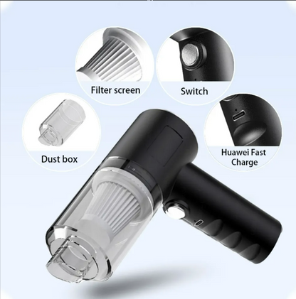 Aspirator portabil 3in1 cu functie de suflare si pompare aer, reincarcabil - brizy.ro