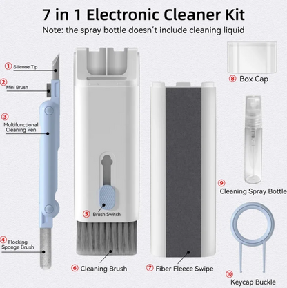 Kit de Curățare 7-în-1 Multifuncțional pentru Dispozitive Electronice-telefon, casti, tastatura, tableta, smartwatch