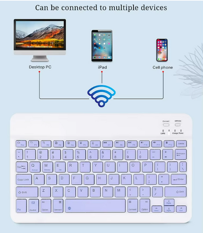 Tastatura Bluetooth Slim Portabila Android/iOS/Windows,10', Alba