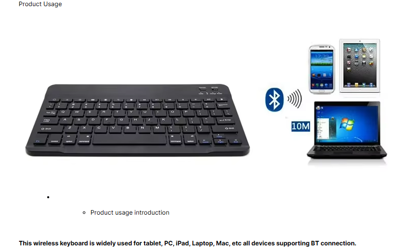 Tastatura Bluetooth Slim Portabila Android/iOS/Windows,10', Alba
