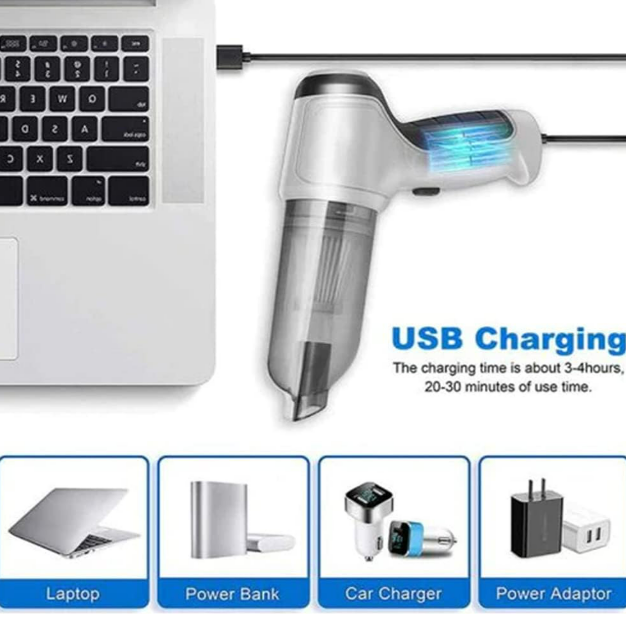 Aspirator portabil 3in1 cu functie de suflare si pompare aer, reincarcabil - brizy.ro